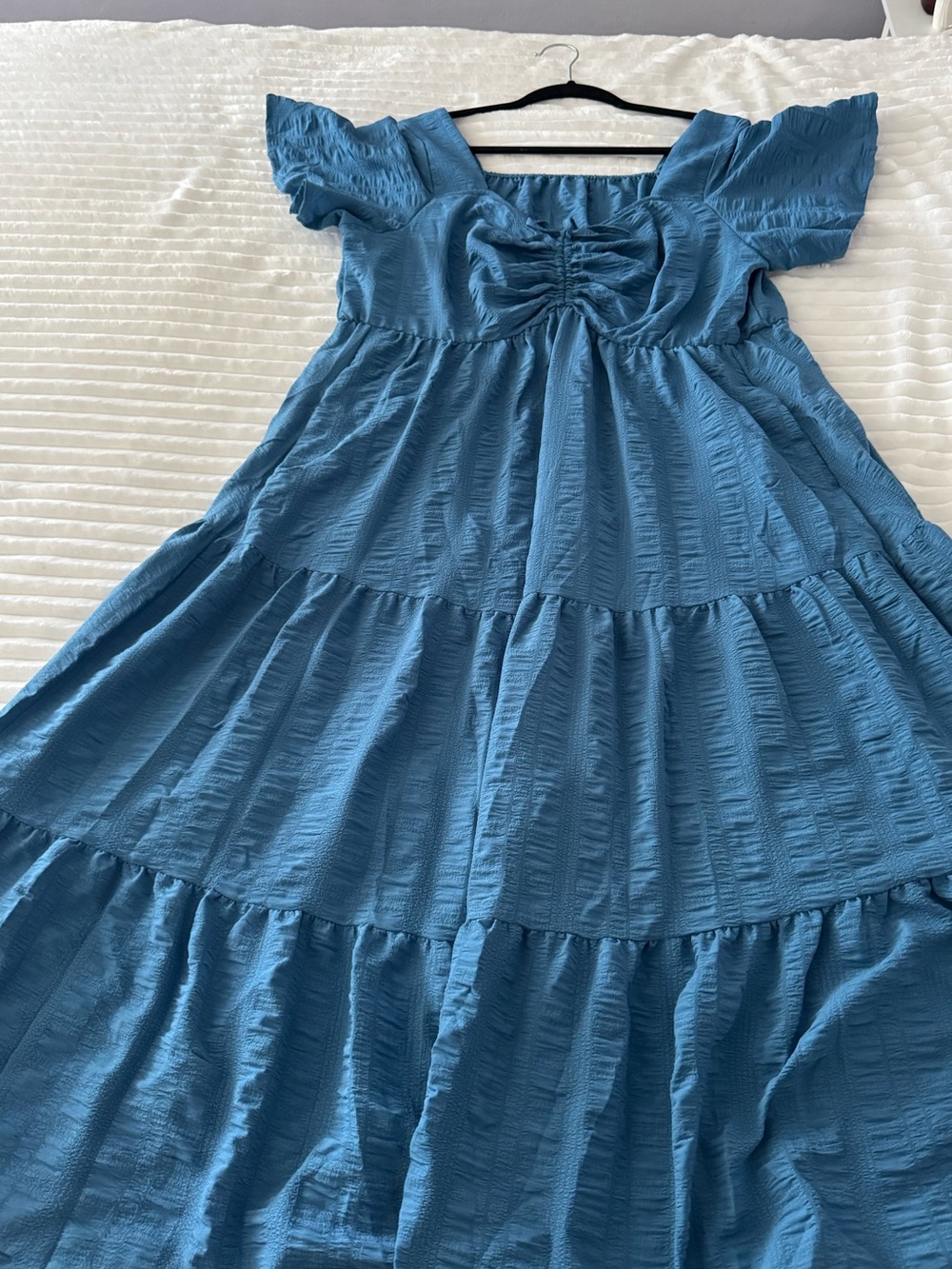 Blue Ruffle Tiered Women’s Summer Sundress